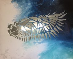 Flügel aus Spiegelscherben Acryl