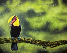 Tucan im Regenwald Ölbild