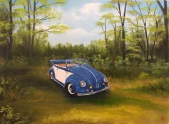 Ölmalerei Oldtimer Käfer Caprio